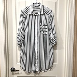 EUC Yessica Oversized Striped Button Shirt EU 46 US XL